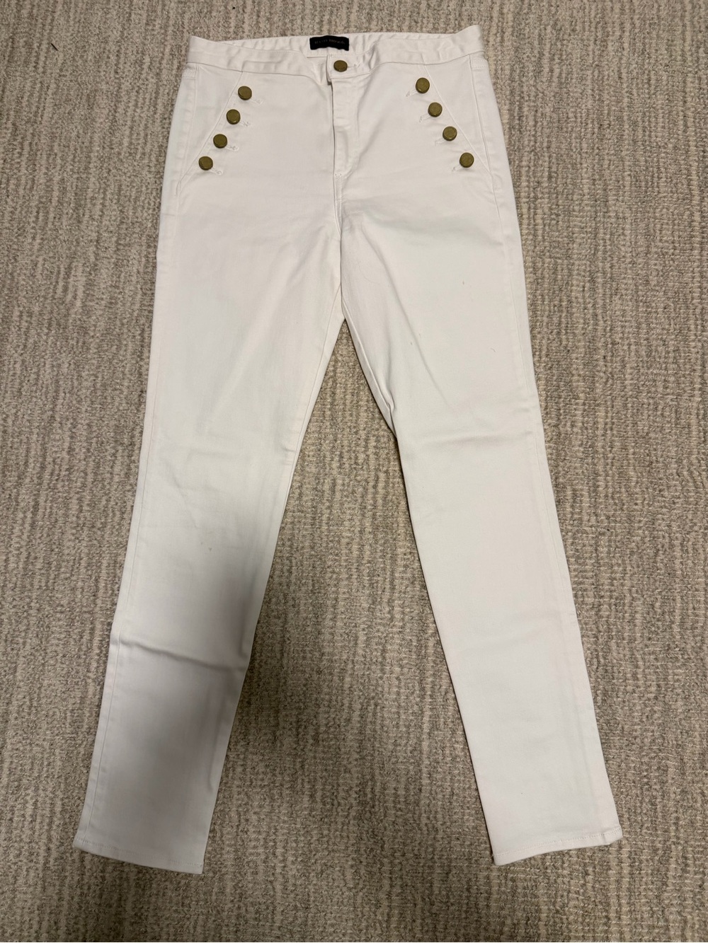 Ramy Brook White Button-Accent Slim Jeans